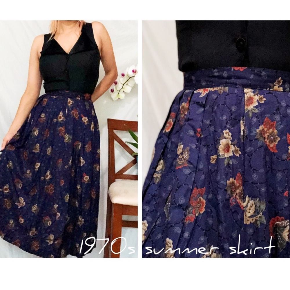 SOLD💌1970s Summer Skirt vintage maxi floral skirt